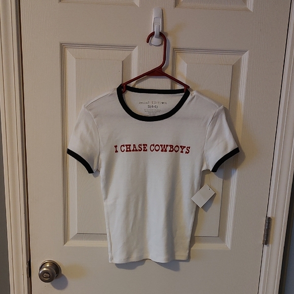 Tops - Social Edition White Graphic Tee with Black Trim